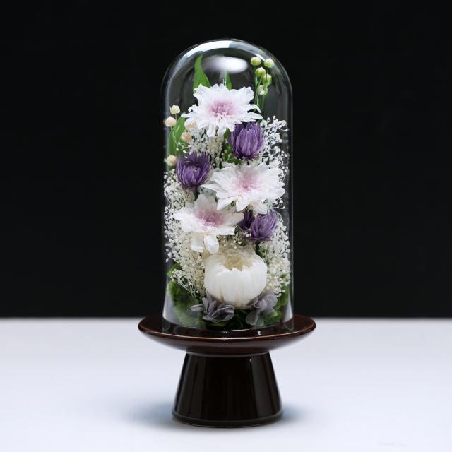 プリザーブドフラワー 仏花 即日配送 お供え 仏壇用 【輪菊Glass