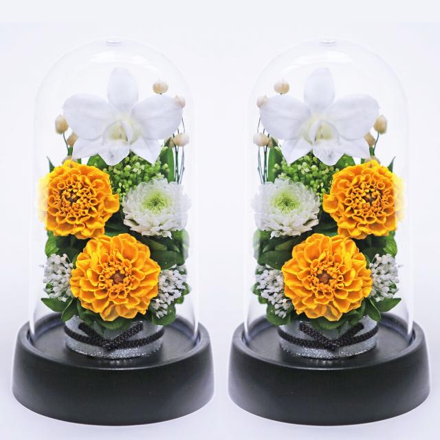 プリザーブドフラワー仏花　一対　お盆　お供え花　お仏壇用　花器付き アートフォーシーズン 新盆 初盆 仏花 プリザーブドフラワー