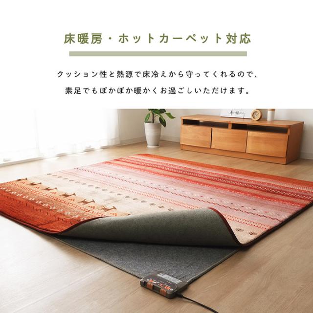 ラグマット 3畳 ラグ 200×250cm ホットカーペット カバー 「DXラディ」 カーペット ふっくら 防音 ボリューム こたつ 敷布団 敷き布団 手洗い 洗える ギャベ ギャッベ ギャベ柄_4