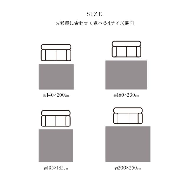 ラグ カーペット おしゃれ 「 シャンティ 」 約200×250cm 3畳 