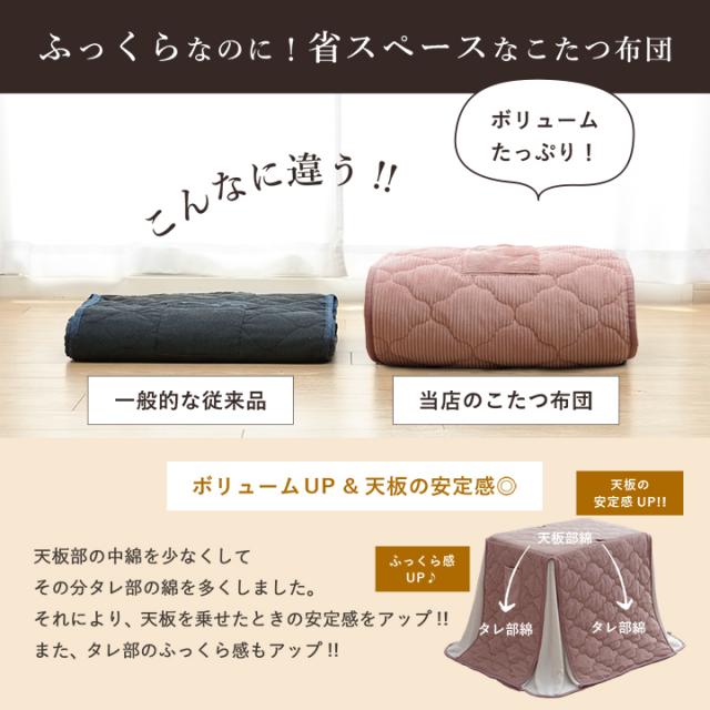 こたつ布団 長方形 省スペース 一人用 ハイタイプ こたつ用掛布団 「 クルム 」 70×50cm台適応 パーソナルこたつ用 こたつ 掛布団 掛け布団 洗える テレワーク 在宅勤務 省エネ_6