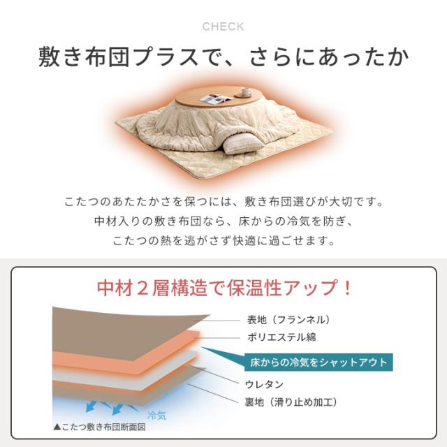 こたつ布団 形 掛敷セット 185×225cm こたつ布団セット 「 フラン 掛敷布団セット 」 約185×225cm 形 (掛布団+敷布団) こたつ布団 抗菌防臭 人気 フランネル こたつ掛け布団_9