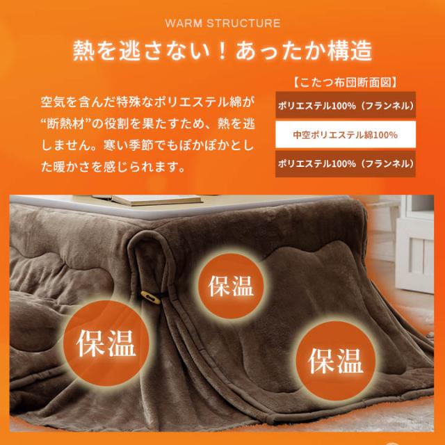 こたつ 2点セット こたつテーブル 布団セット 正方形 「フラン(省)掛台セット」こたつテーブル 省スぺース 約 60×60cm 160×160cm こたつ掛け布団 こたつ台 コンパクト_10