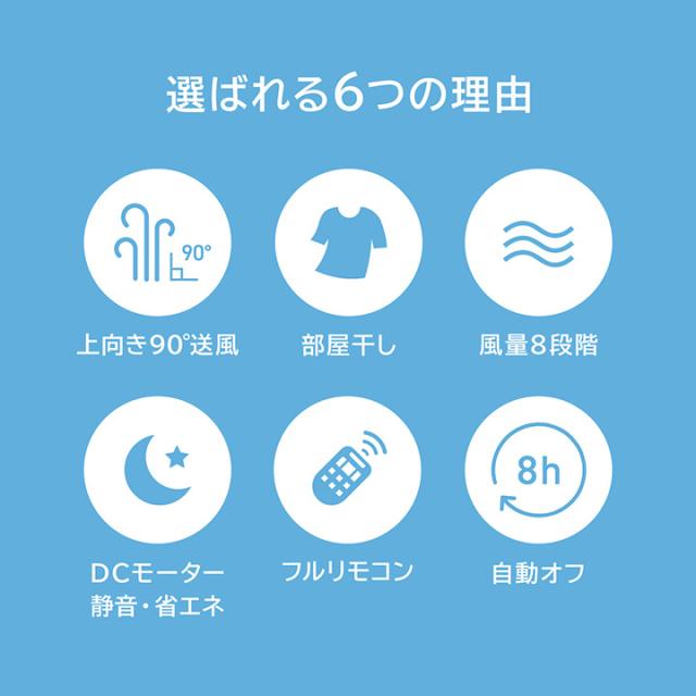 DCモーター リビングファン 扇風機 真上可能 静音 消音 約90度 上向き 自動切タイマー ダイヤル式風量調節 リモコン付き 空気循環 涼しい 省エネ_1