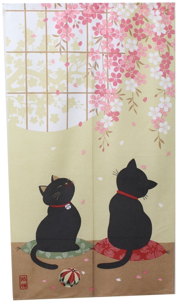 のれん 暖簾 ネコ柄のれん 約 85×150cm /85×170cm メール便 ロング