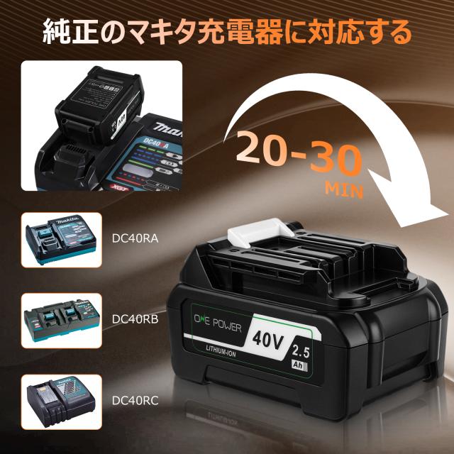 マキタ 40V バッテリー 2.5Ah 互換 2500mAh BL4025 マキタ 40V DC40RA 