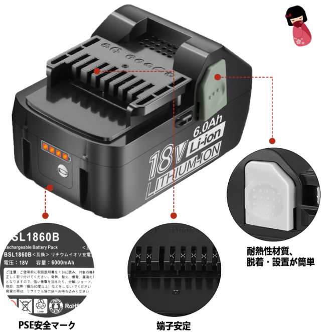 一番人気物 【３個】【マキタ互換】【匿名発送】バッテリー USB変換器 BL1860B大容量6000mAh マキタ18v互換バッテリー２個セット  2023年最新】#ADP05の人気アイテム アダプター - 充電器e USB充電アダプター2個付きWTL1860リチウムイオンバッテリー  bn-sports.co.jp