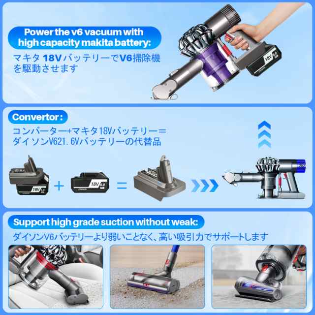 ダイソン Dyson V6 アダプター マキタ 18V バッテリー変換アダプター