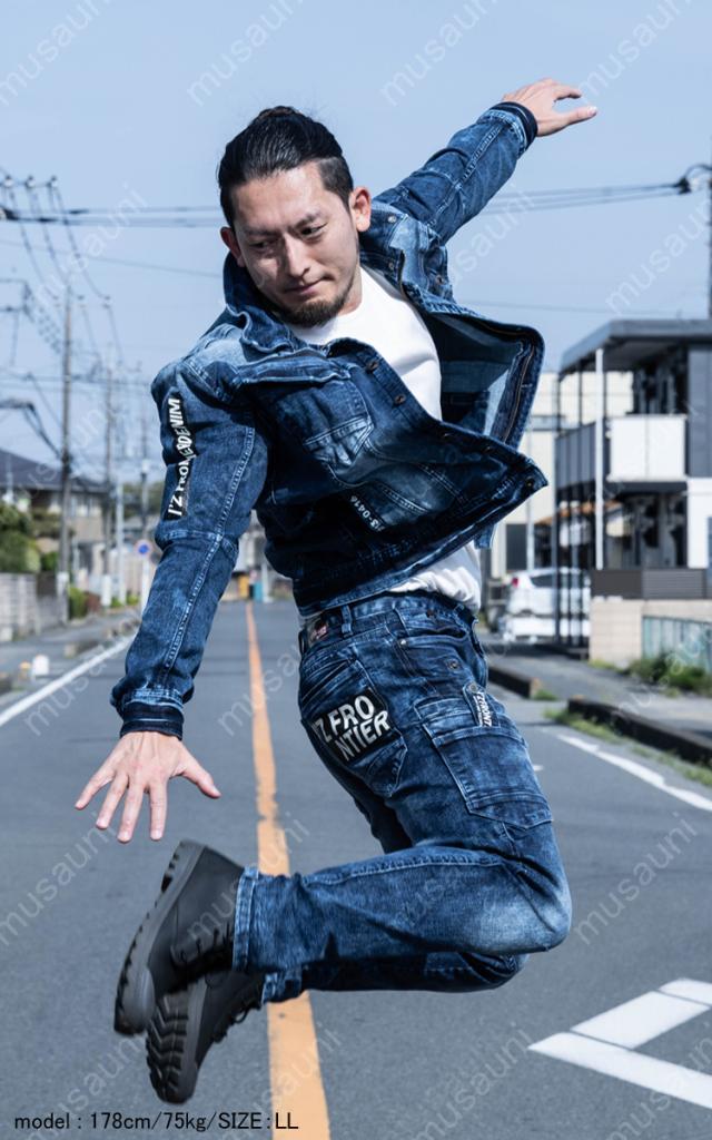 専用になりました。Lサイズ　異種の古布のパッチワークジャケット55 アイズフロンティア I'Z FRONTIER エアーレイヤーA.D.ストレッチ