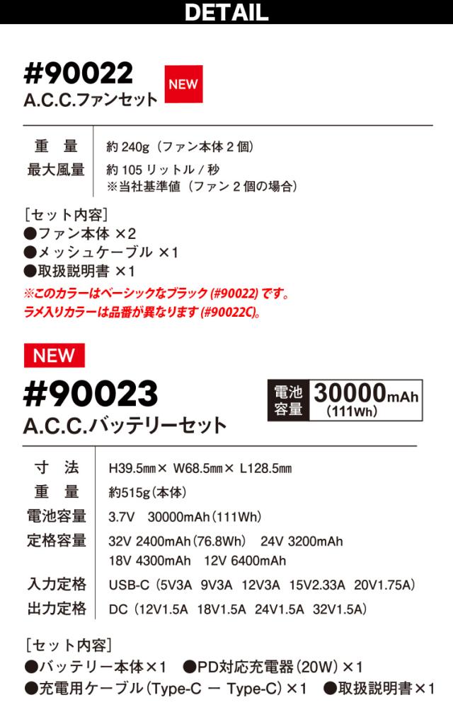 アイズフロンティア 2026年新型 ファンバッテリーセット 90022/90023 32V対応 ファンバッテリー 大容量30000mAh 最大105L/秒 AIR CYCLONE I’ZFRONTIER 電動ファン用ウェア 空調作業服用_5