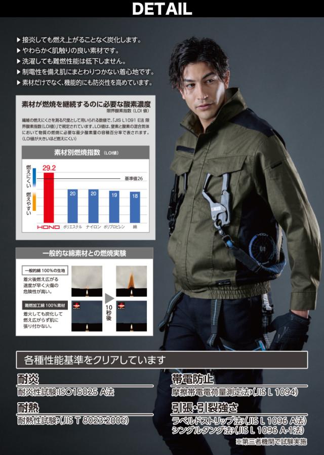 村上被服 HOOH V4212/SV900 難燃長袖ブルゾン 2026年新型 19Vファンバッテリーセット 難燃素材 耐炎 耐熱 制電性 消臭テープ サイドファン フルハーネス対応 春夏薄手作業服 空調作業服 ファン付き作業服