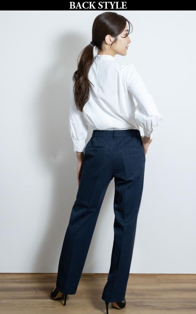 KARSEE ENJOY EAL902 事務服 ストレートパンツ オフィス制服 シンプル レディース 無地 ニット 2Wayストレッチ UVカット 速乾 防シワ サスティナブル 高級感