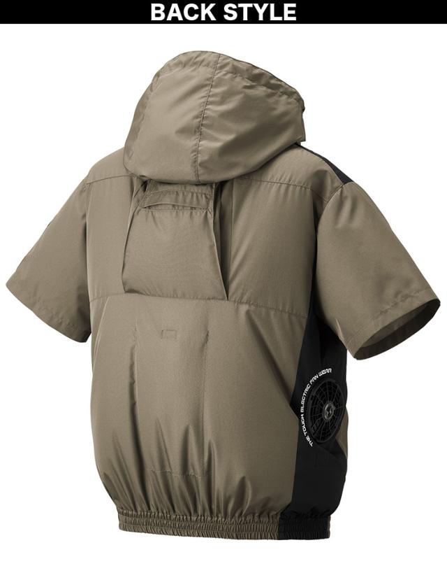 空調風神服チタンフード半袖ジャケット 7745 海外製24Vバッテリーファンセット RD9580G RD9530H 極涼 立ち襟 高衿 3D通気立体通気路 ポリエステル100% The tough アタックベース 電動ファン用ウェア 空調作業服 空調ウェア_7
