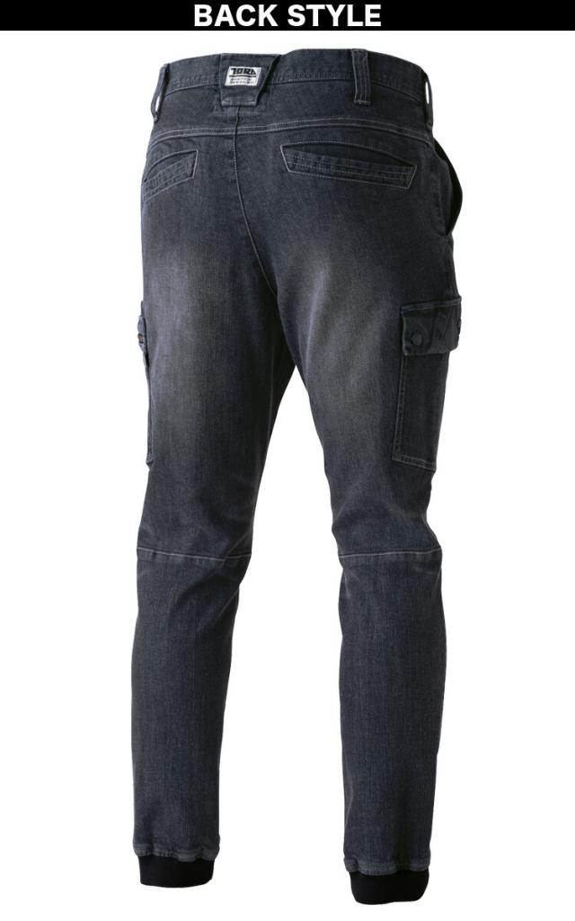 寅壱 デニムワークジャケット カーゴジョガーパンツ 上下セット 8870-124 8870-235 S-5L ストレッチ ハード加工 かっこいい おしゃれ 作業着 作業服 TORA_10
