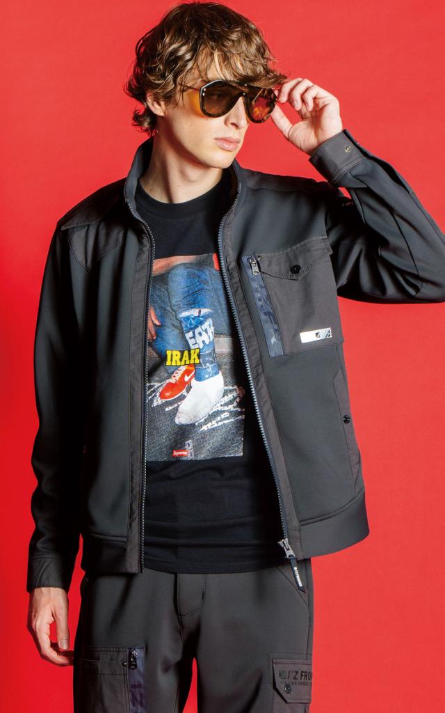 アイズフロンティア 3950シリーズ 作業着 作業服 上下セット ハイブリッドA.D.ストレッチジャケット&カーゴパンツ(3950＆3952ブラック) アイズフロンティア 3950 ハイブリッドADストレッチワークジャケット S