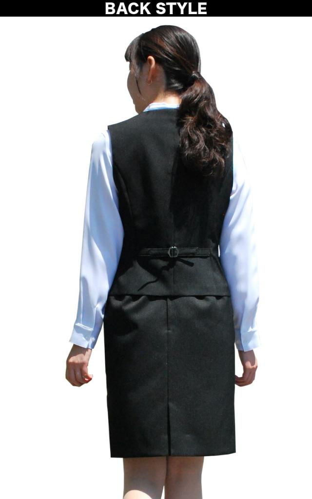 UNILADY ベスト スカートセット フィットシルエット 5号〜15号 U5030 U9030 ストレッチ 無地 オールシーズン 制服 事務服 ユニレディ ヤギコーポレーション