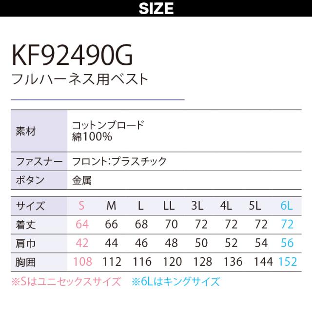 空調風神服 フルハーネス用ベスト KF92490G 海外製24Vバッテリーファンセット RD9580G RD9530H 綿100％ 空調作業服 サンエス 電動ファン用ウェア 2重比翼で風や火花の侵入を防ぐ 丈夫な2重肩ヨーク 春夏作業服_2