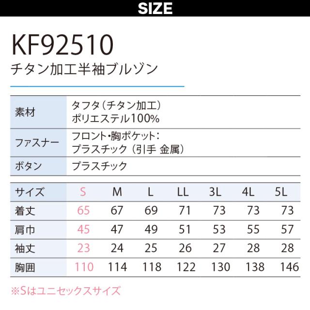 2025年新商品 空調風神服 チタン加工半袖ブルゾン KF92510 海外製24VバッテリーフルファンセットRD9580G RD9530H サンエス 裏チタンコーティング 紫外線遮断98％遮断 ファン付き作業服_2