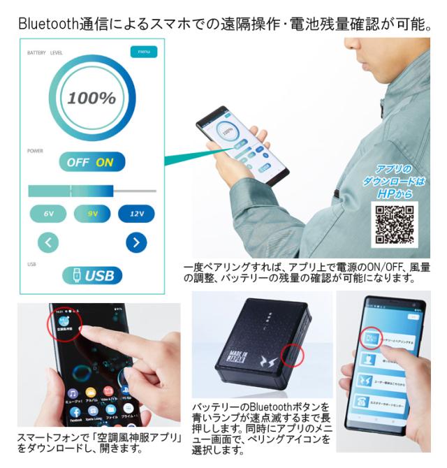空調風神服 フルハーネス用ベスト KF90479G RD9291J RD9210HN/RD9220HN 日本製12Vバッテリー/ハイパワーファンセット サンエス 総ゴム D環 高所作業 電動ファン付ウェア 作業服 SUNS 空調作業服 ファン_9