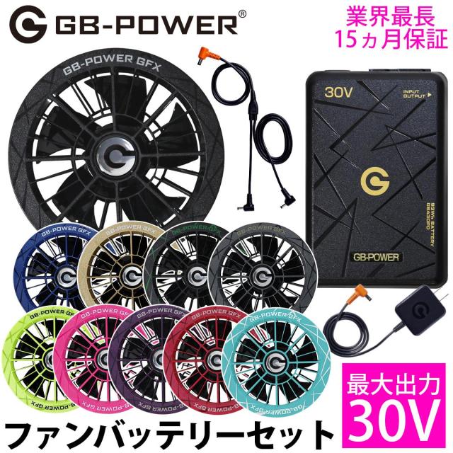 長信ジャパン30Vバッテリーファンセット ProMax GB430PD-GFX 軽量 コンパクト設計 最大風量123L/秒 本体重量432ｇ 大風量 15ヶ月長期保証 付属バッテリー充電器 従来ファン互換あり