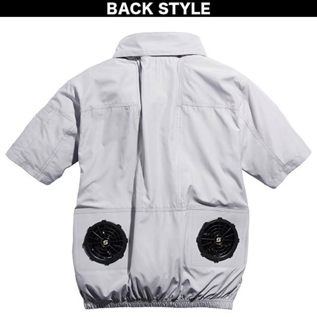 2025年新商品 S-AIR ジャケット 半袖 05591 12Vファンバッテリーセット SA-20 シンメン 空調作業服 UVカット 保冷剤ポケット遮熱 メンズ男女兼用 ファン用作業服_8