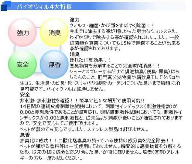 消臭剤 バイオウィルクリア 詰替用 ボトル 1000ml [ グッドウィル