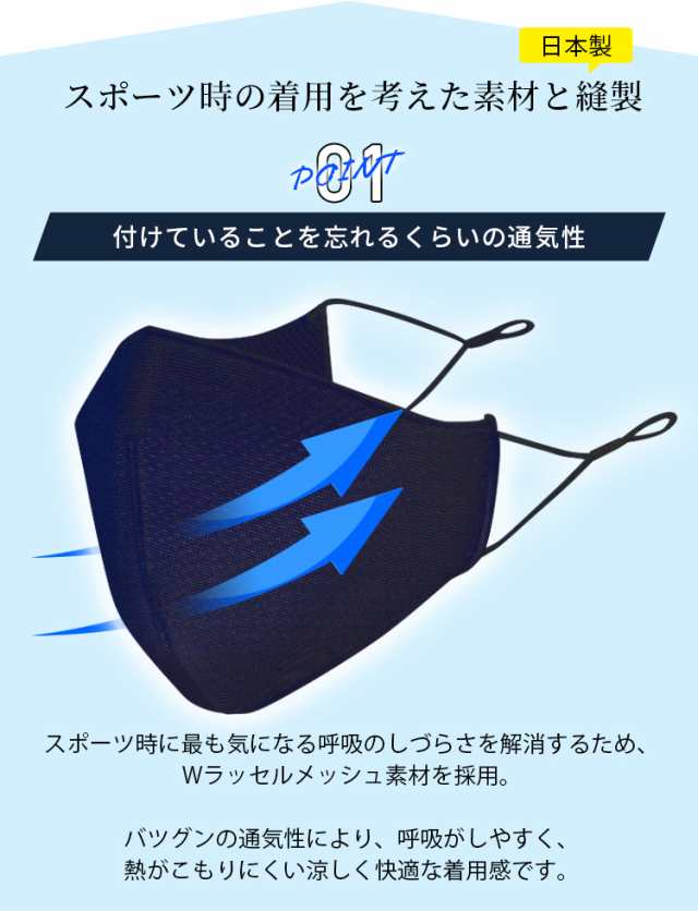 スポーツ マスク 息苦しくない 日本製 小さめ メッシュ 通気性 抗菌防臭 立体マスク アジャスター付 ヒモ 洗える ZUM ZMSK01の通販はau  PAY マーケット - ダンスネッツ☆８５００円以上送料無料