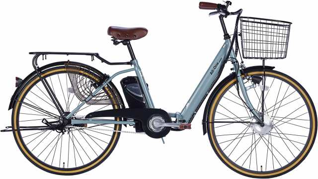 自転車 電動アシスト自転車 26インチ シティサイクル オールインワン 