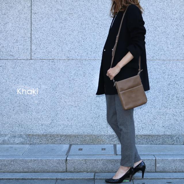 ショルダーバッグ レディース 斜めがけ 日本製 本革 牛革 縦型 Les