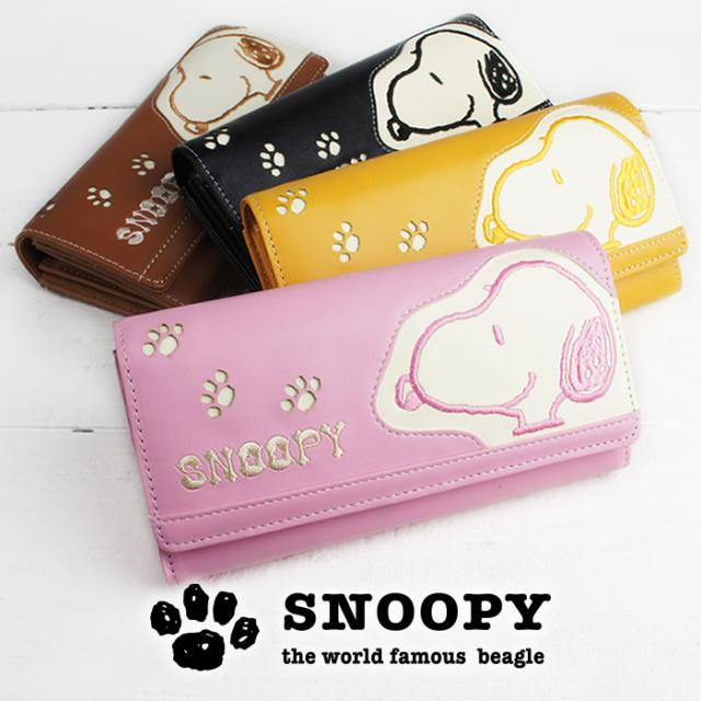 スヌーピー刺繍と足跡パンチングがキュートなレディース長財布 Snoopy ロングウォレット アコーディオン ジャバラ 女性用 楽ギフ 包装の通販はau Pay マーケット E Mono