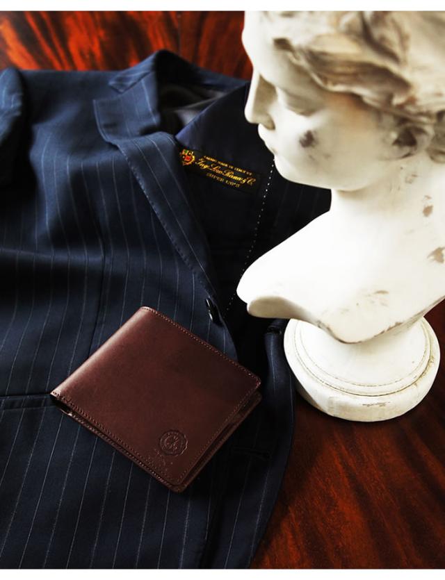 財布 メンズ 二つ折り 本革 日本製 姫路レザー 二つ折り財布 ベーシック