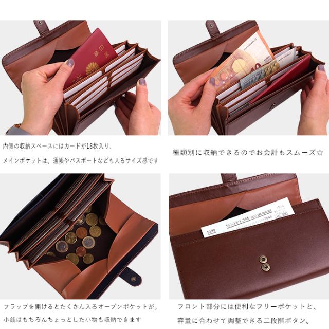 財布 レディース 長財布 本革 ギャルソン 牛革 ボックス型 大