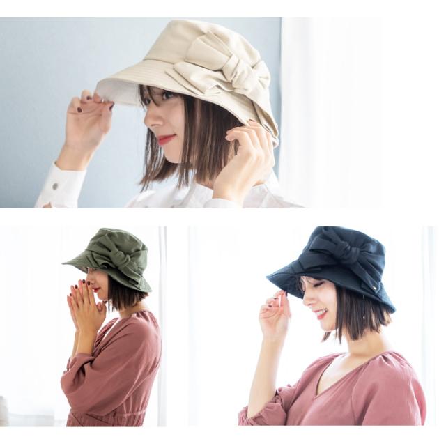 帽子 ハット レディース かわいい リボン 折りたたみ カジュアル