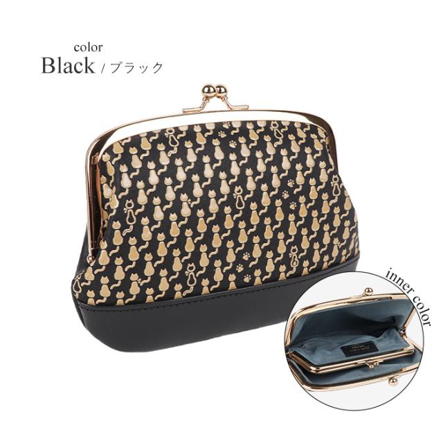 親子がま口財布 古都印伝 Cat’s キャッツ レディース がま口財布 本革 日本製 印伝 猫柄 ねこ ネコ 鹿革 牛革 漆 国産 かわいい 母の日 プレゼント クリスマス【一粒万倍日】_5