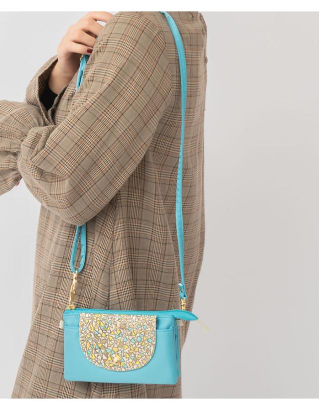 お財布ポシェット 財布 がま口 レディース 本革 ナイロン 日本製 軽い 軽量 きれい 上品 かわいい トリアングル 幾何学模様 友禅文庫 母の通販はau Pay マーケット E Mono