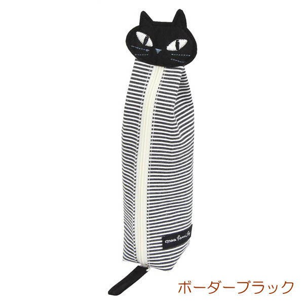 ノアファミリー ペンケース キョロ猫 ネコ顔 黒猫 布製 ボーダー ドット 筆入れ 筆箱 ポーチ 小物入れ 猫柄 猫雑貨 猫グッズ セールの通販はau Pay マーケット 薔薇雑貨のおしゃれ姫