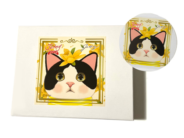 財布 猫 レディース 本革 猫柄 ブランド 本革 キャット 2つ折り