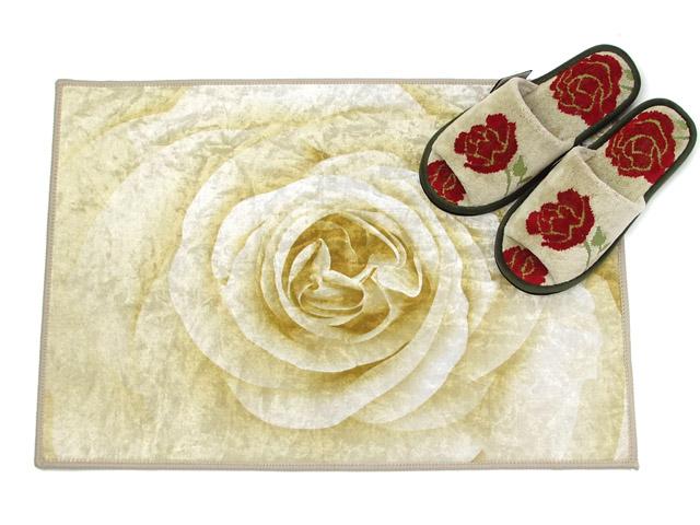 在庫一掃☆残りわずか】 マット ローズ 薔薇柄 室内用 玄関