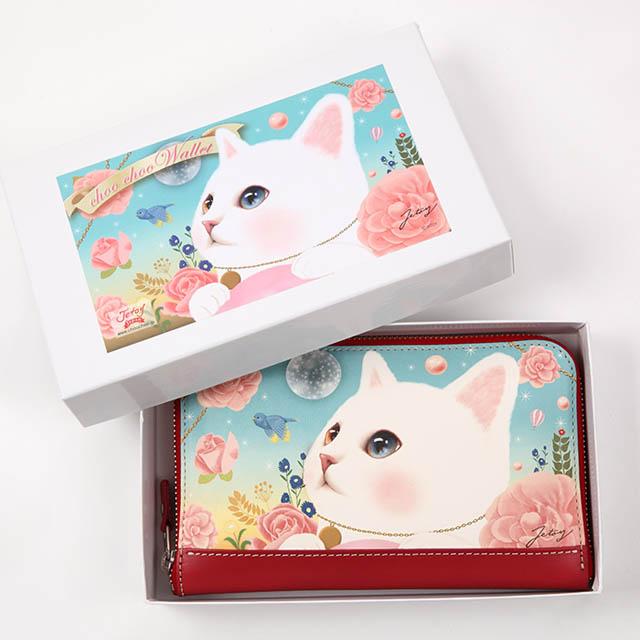 財布 レディース 長財布 猫 猫柄 ねこ ブランド 本革