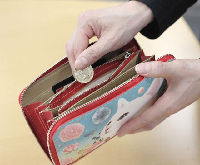 ★新作★スーちゃん＆お友達＆ねこ★レッド系＊ハンドメイド＊長財布＊ osyarehime_jt-jjwa001