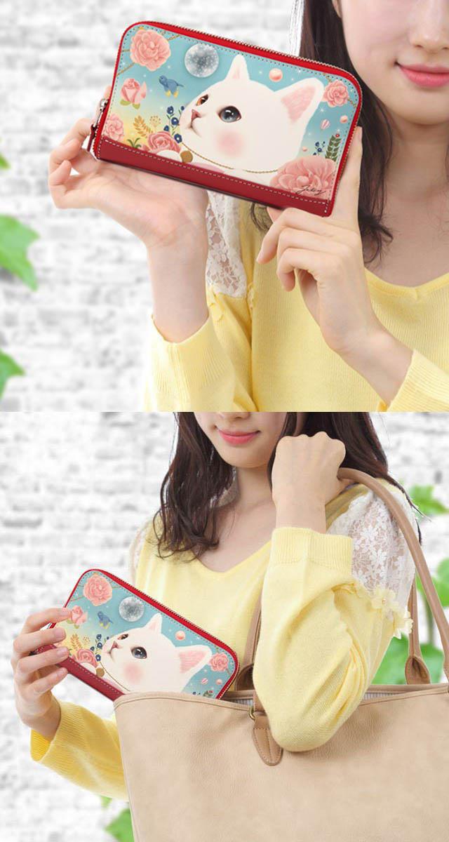 財布 レディース 長財布 猫 猫柄 ねこ ブランド 本革 チューチュー choochoo  ネコ 猫雑貨 猫グッズ  かわいい おしゃれ ギフト 財布 レディース 長財布 猫 猫柄 ねこ ブランド 本革 チューチュー