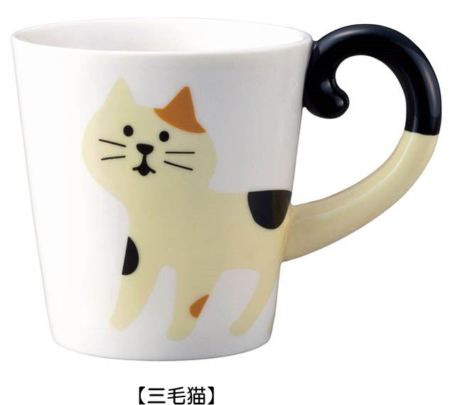 かわいい猫柄 マグカップ しっぽが持ち手 コップ 陶器 可愛い 三毛猫 黒猫 ミケネコ プチギフト Decole デコレの通販はau Pay マーケット 薔薇雑貨のおしゃれ姫