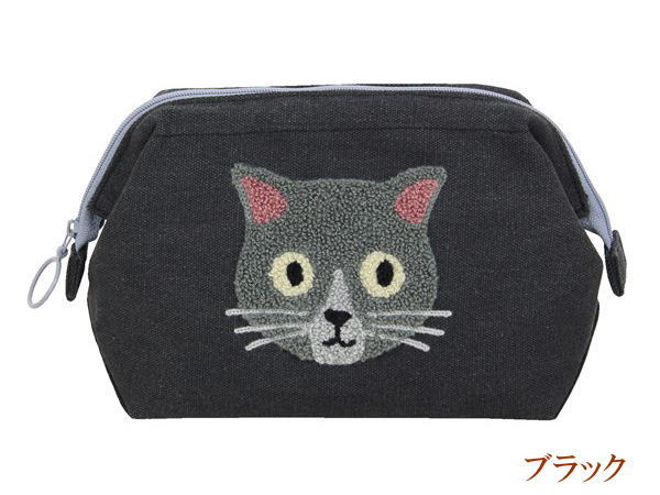 化粧ポーチ 猫 がま口ポーチ 口金入り ノアファミリー ファミネコ 猫