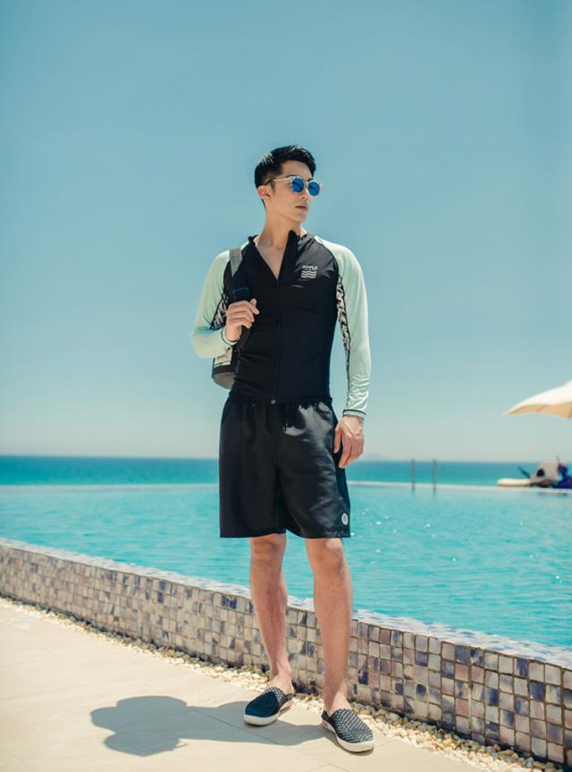 即納 水着 メンズ ラッシュガード サーフパンツ 2点セット 韓国ブランド Shebeach 正規品 シービーチ 体型カバー 海パン 黒 かっこいいの通販はau Pay マーケット Teddyshop
