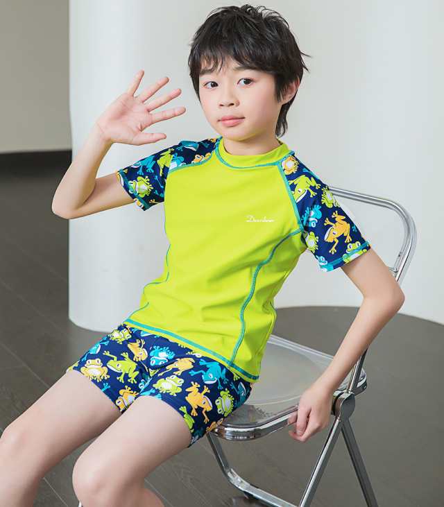 即納 キッズ 水着 男の子 セット 半袖 ラッシュガード ショートパンツ