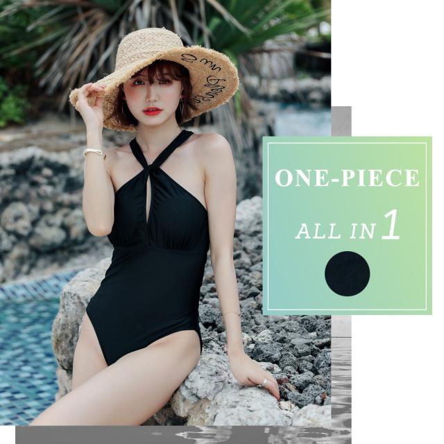 ワンピース オールインワン 水着 レディース 体型カバー バックシャン クロスバンド ハイネック風 ハイレグカット風 お洒落 可愛い セクの通販はau Pay マーケット Teddyshop