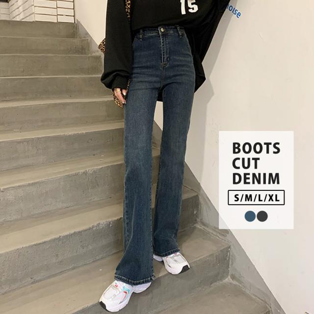 夏新作 デニムパンツ ブーツカットデニム レディース フレアパンツ ワイドパンツ ボトムス ストレッチ 大きいサイズ 無地 お洒落 可愛い の通販はau Pay マーケット Teddyshop