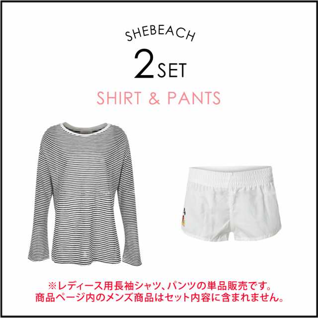 Tシャツ ショートパンツ レディース 2点セット ミッキーマウス 長袖 トータルコーデ ビーチファッション 体型カバー 水着の上から 韓国 Sの通販はau Pay マーケット Teddyshop