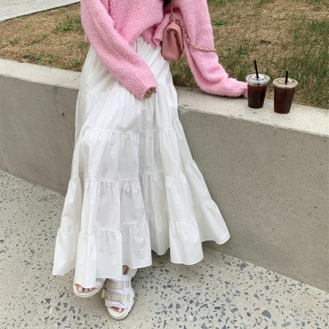 新品 ティアード スカート M 白 ホワイト 春 夏 秋 冬 レース チュール