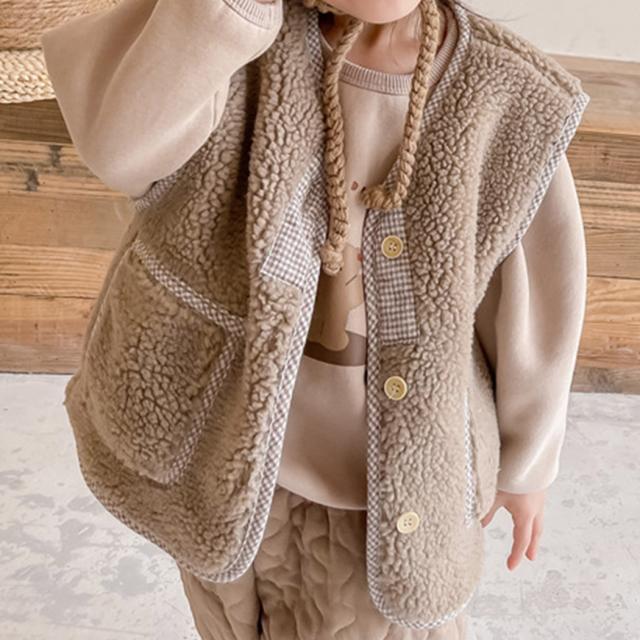 春新作 ボア ベスト キッズ 男の子 女の子 男女兼用 子供 子ども